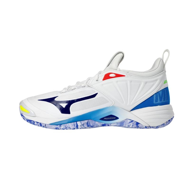 Mizuno Wave Momentum 2 バレーボールシューズ レディース 白 青 | JP-759860