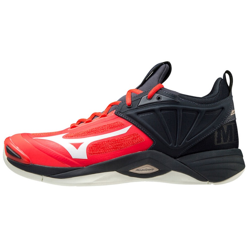 Mizuno Wave Momentum 2 バレーボールシューズ メンズ 赤 黒 | JP-769014