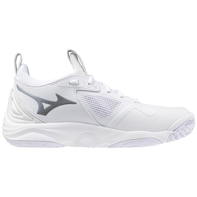 Mizuno Wave Momentum 3 バレーボールシューズ レディース 白 シルバー | JP-571306