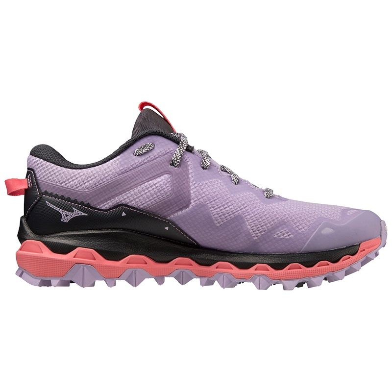 Mizuno Wave Mujin 9 トレイルランニングシューズ レディース 紫 白 オレンジ コーラル 色 | JP-167530