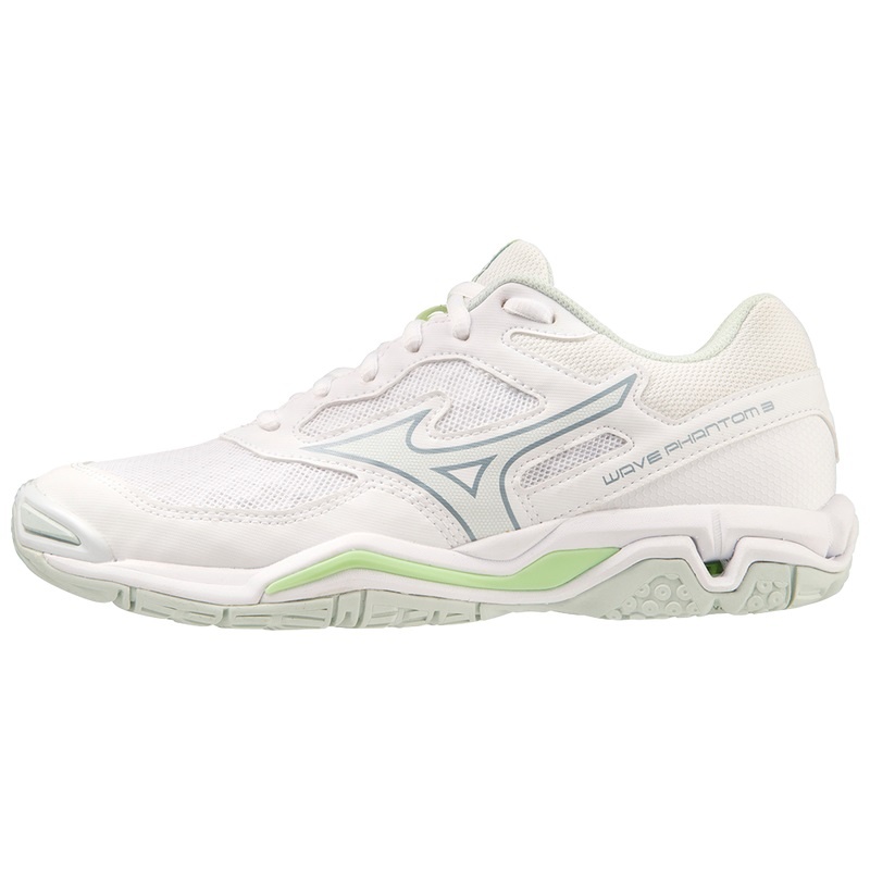 Mizuno Wave Phantom 3 ハンドボールシューズ レディース 白 緑 | JP-405179