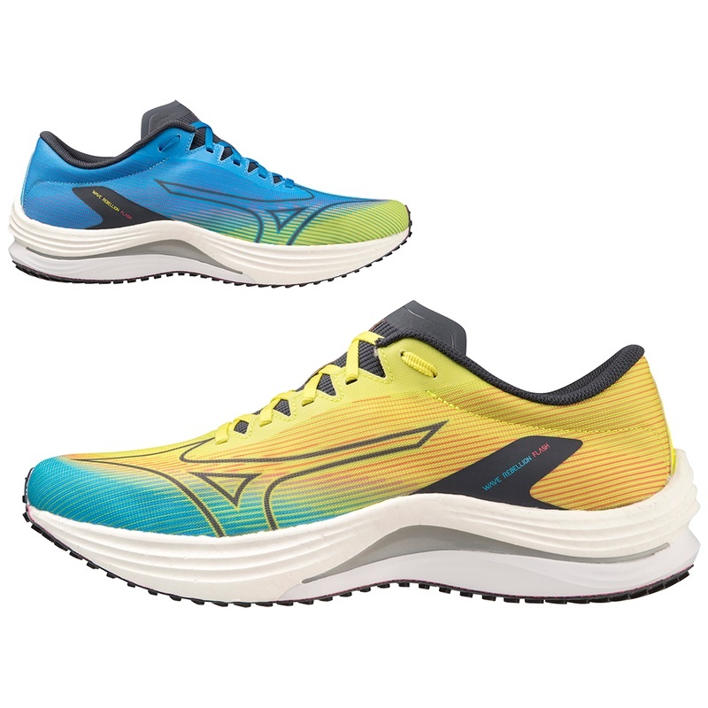 Mizuno Wave Rebellion Flash ランニングシューズ メンズ 青 青 | JP-079254