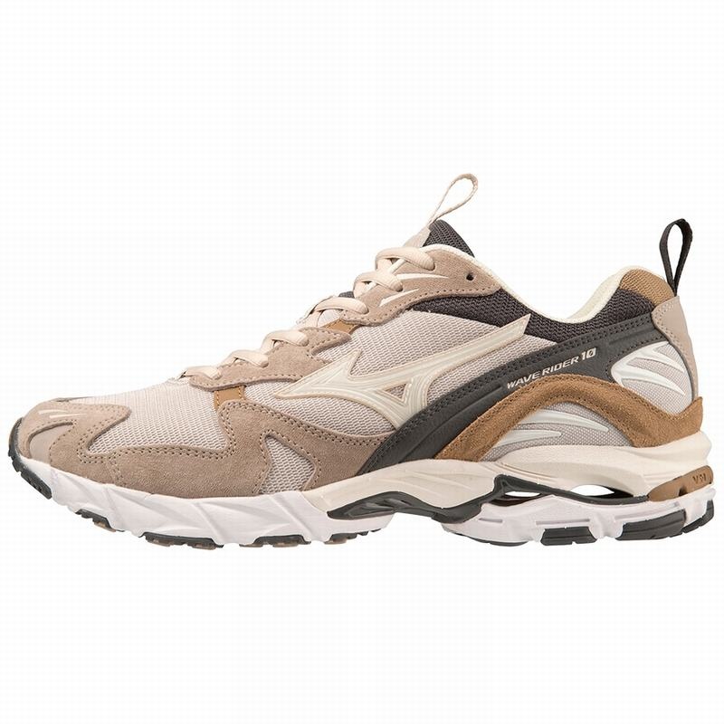 Mizuno Wave Rider 10 Premium スニーカー レディース シルバー 白 | JP-928610