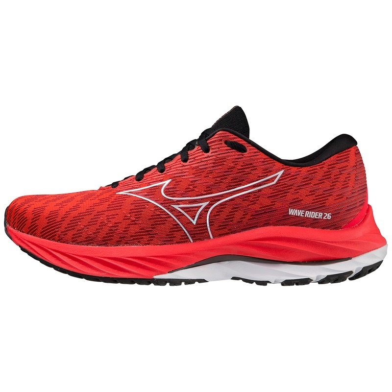 Mizuno Wave Rider 26 ランニングシューズ メンズ 赤 白 黒 | JP-503642