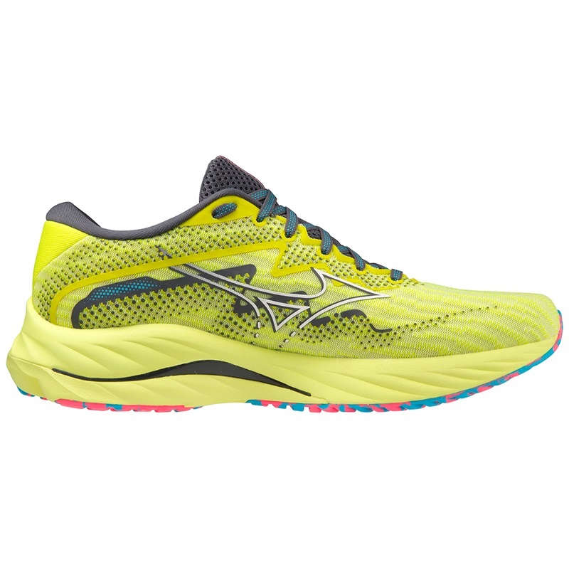 Mizuno Wave Rider 27 ランニングシューズ メンズ 白 青 | JP-460259