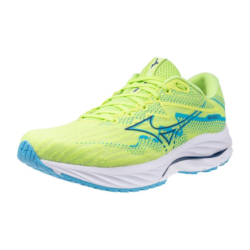 Mizuno Wave Rider 27 ランニングシューズ メンズ 緑 ネイビー | JP-650392