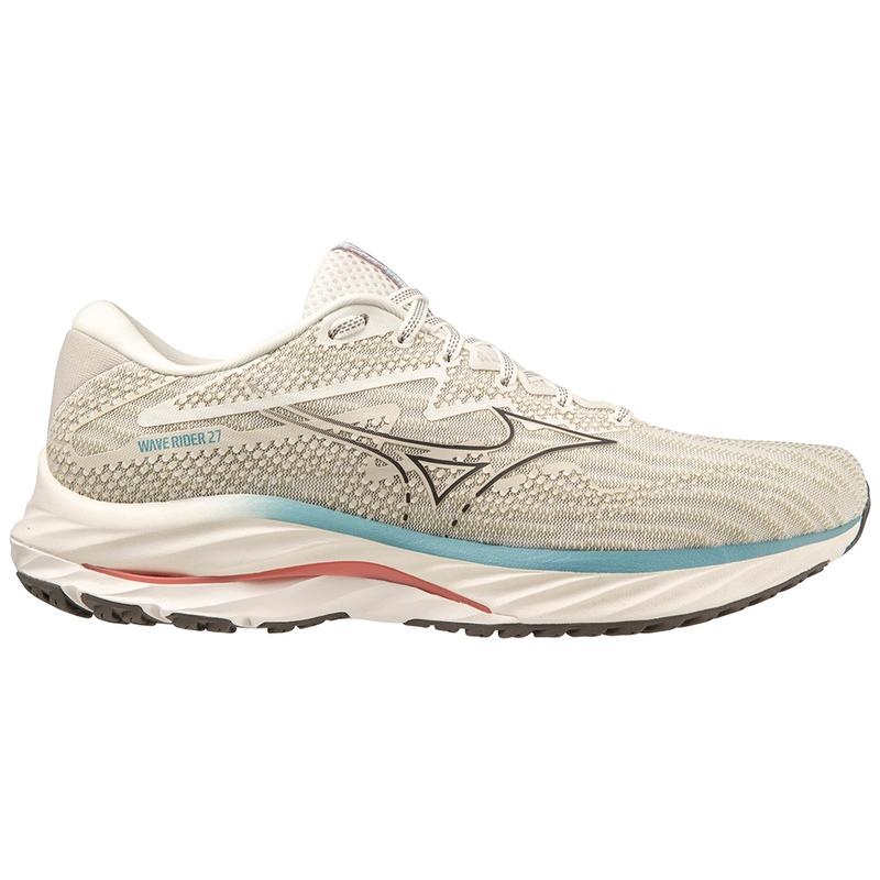 Mizuno Wave Rider 27 ランニングシューズ メンズ 白 グレー | JP-728096