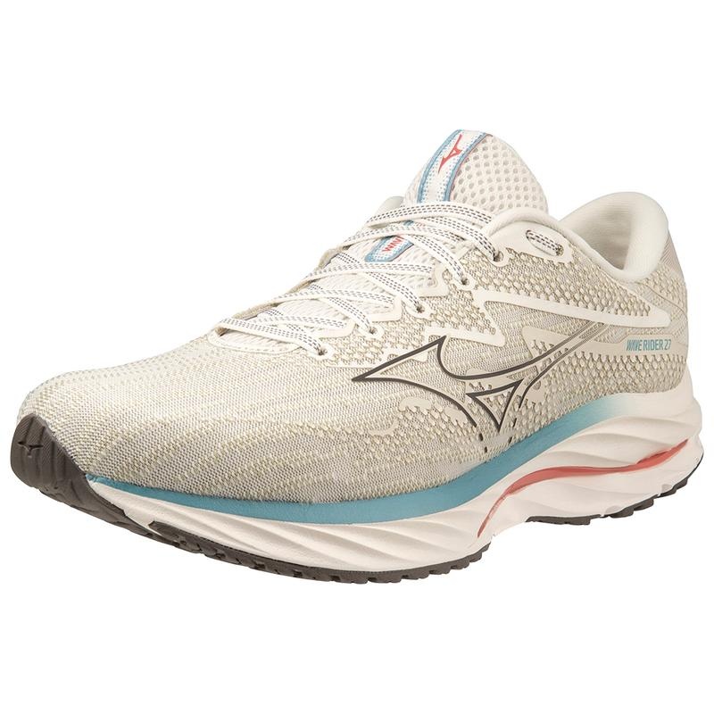 Mizuno Wave Rider 27 ランニングシューズ メンズ 白 グレー | JP-728096