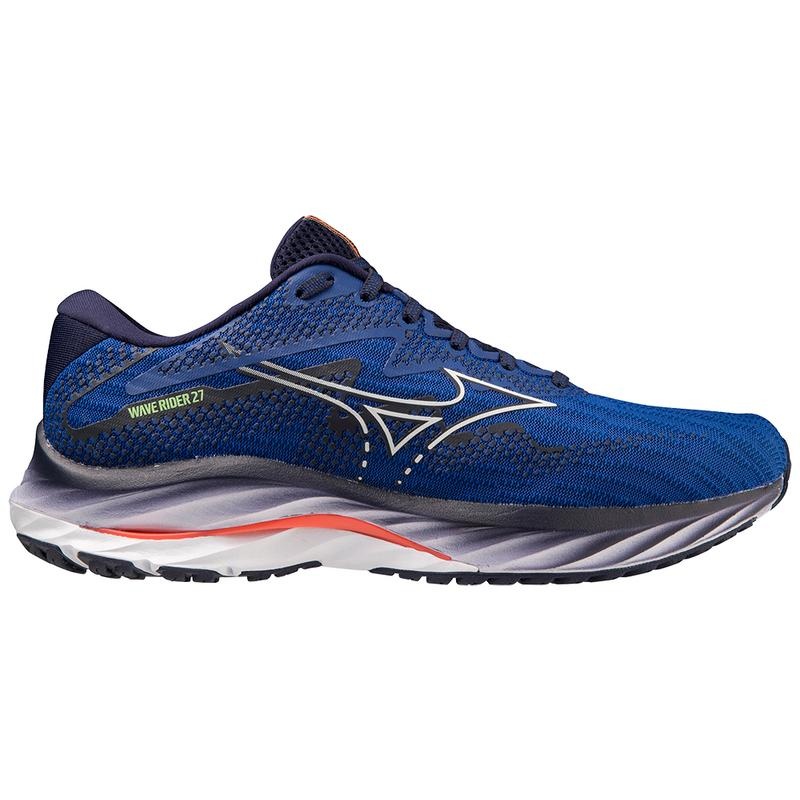 Mizuno Wave Rider 27 ランニングシューズ メンズ 青 白 | JP-872150