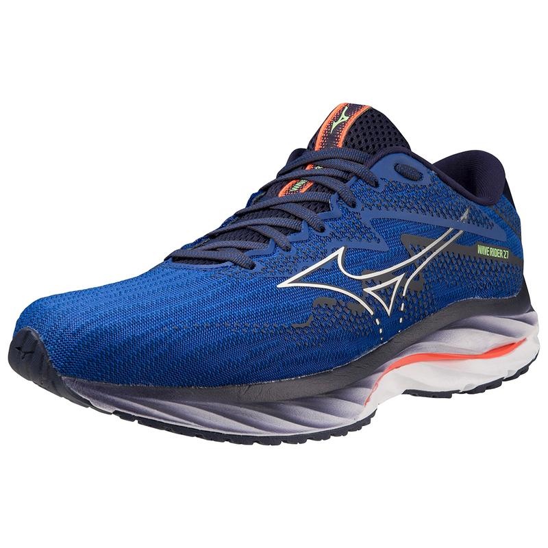 Mizuno Wave Rider 27 ランニングシューズ メンズ 青 白 | JP-872150