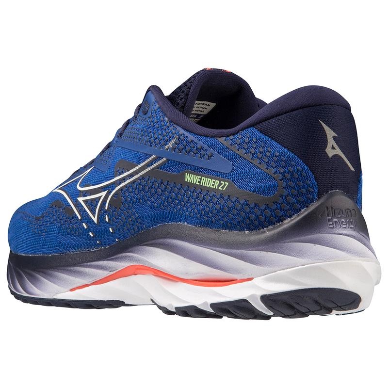 Mizuno Wave Rider 27 ランニングシューズ メンズ 青 白 | JP-872150