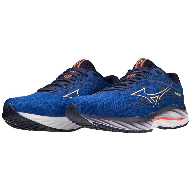 Mizuno Wave Rider 27 ランニングシューズ メンズ 青 白 | JP-872150