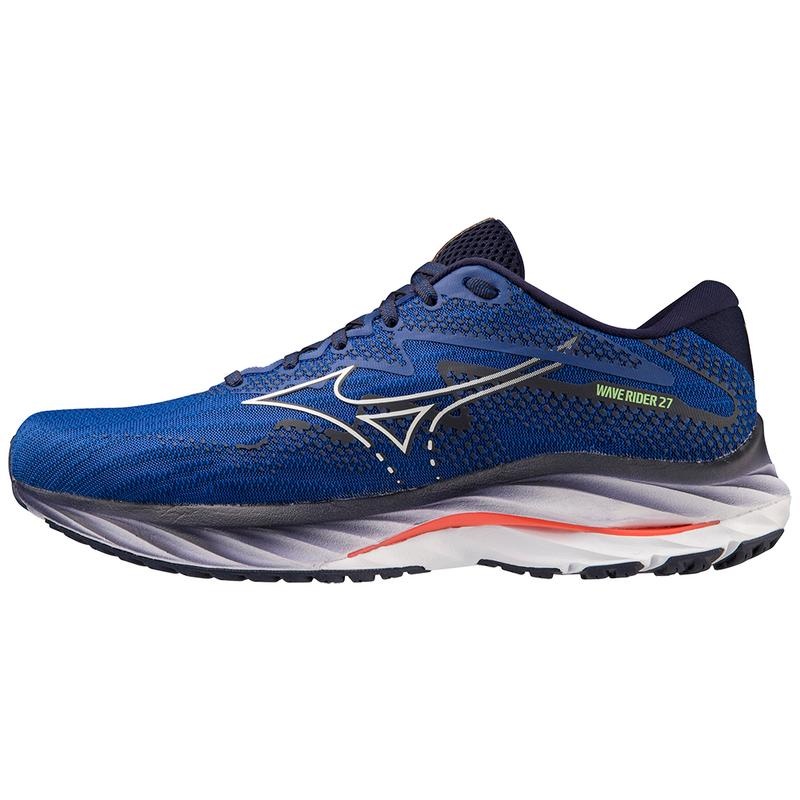 Mizuno Wave Rider 27 ランニングシューズ メンズ 青 白 | JP-872150