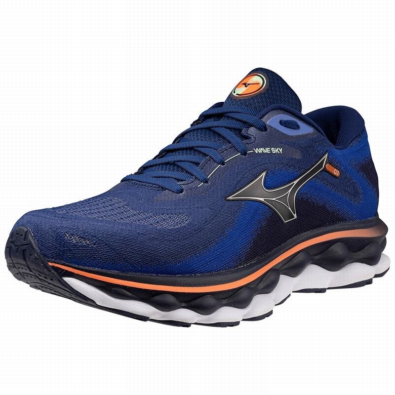 Mizuno Wave Sky 7 ランニングシューズ メンズ シルバー | JP-518427