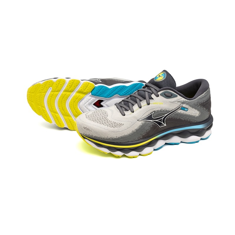 Mizuno Wave Sky 7 ランニングシューズ メンズ 青 白 | JP-725613