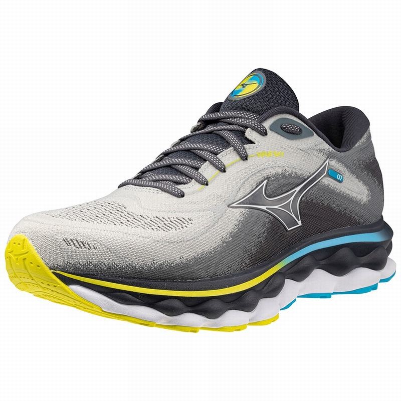 Mizuno Wave Sky 7 ランニングシューズ メンズ 青 白 | JP-725613