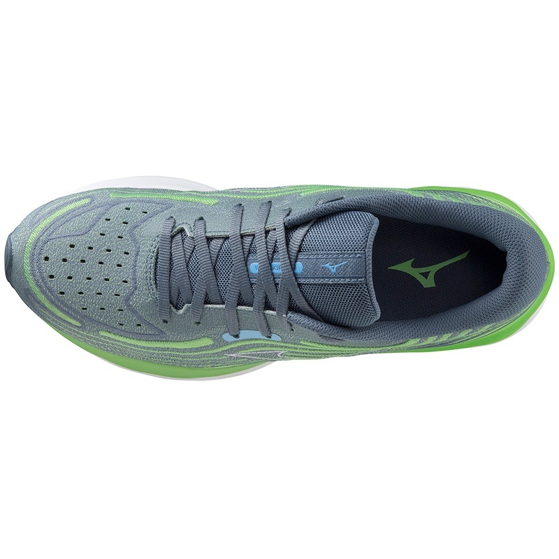 Mizuno Wave Skyrise 4 ランニングシューズ メンズ 緑 青 | JP-830921