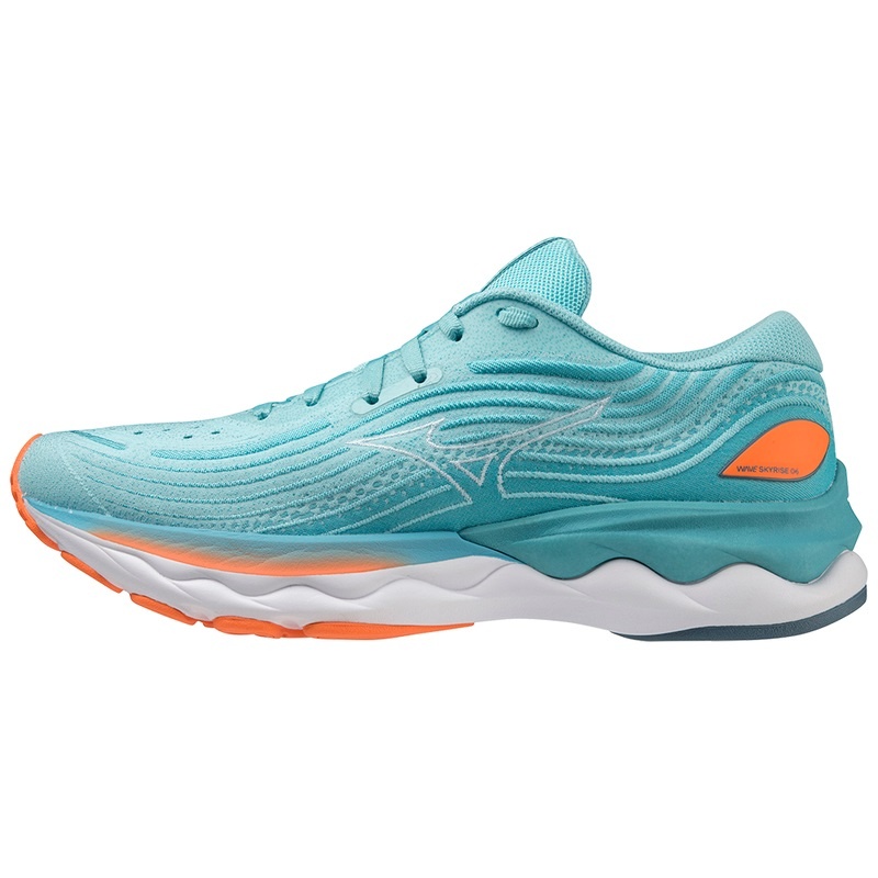 Mizuno Wave Skyrise 4 ランニングシューズ レディース ブラウン 白 ライトオレンジ | JP-029754