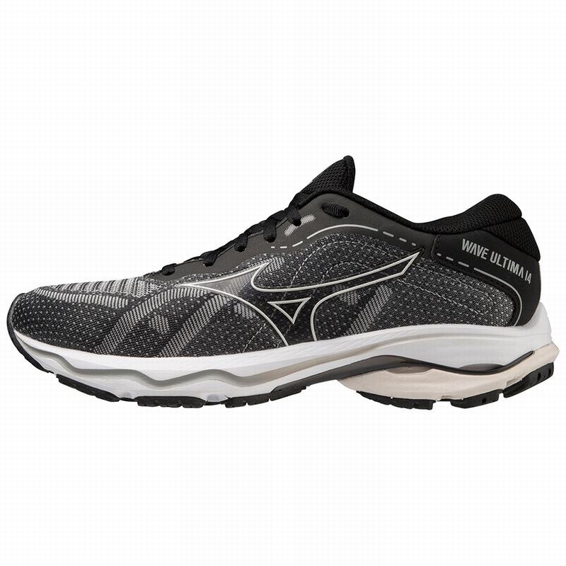 Mizuno Wave Ultima 14 ランニングシューズ レディース 黒 シルバー | JP-160485