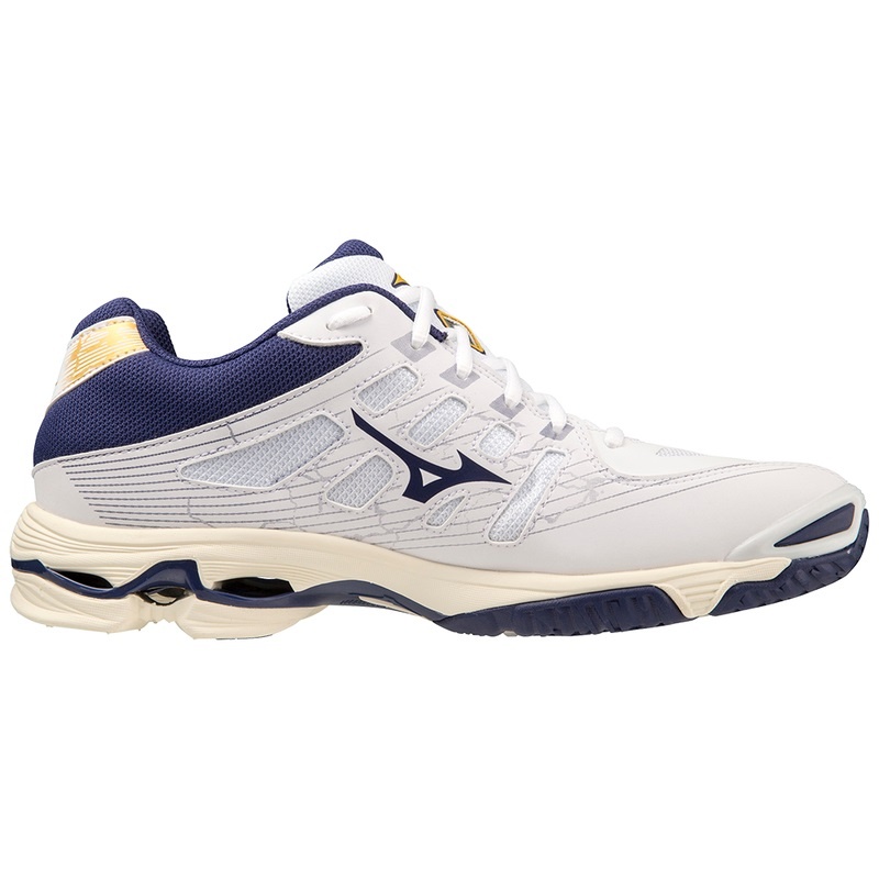 Mizuno Wave Voltage バレーボールシューズ メンズ 白 ゴールド | JP-647290