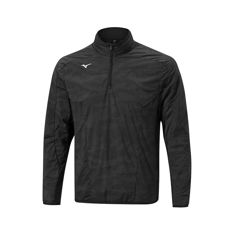 Mizuno 冬の Stretch 1/4 Zip トップス メンズ 黒 | JP-351289