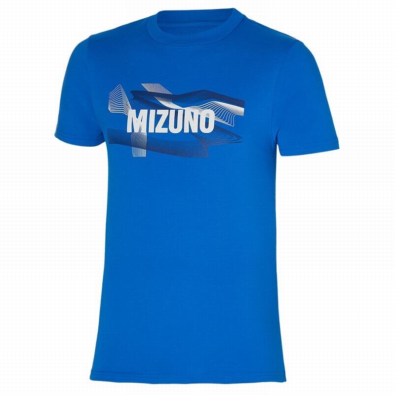 Mizuno グラフィック Tee Tシャツ メンズ 青 | JP-581270